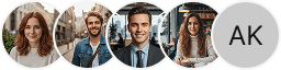 Multiple investor profile avatars on Futuristic Fondex trading review block